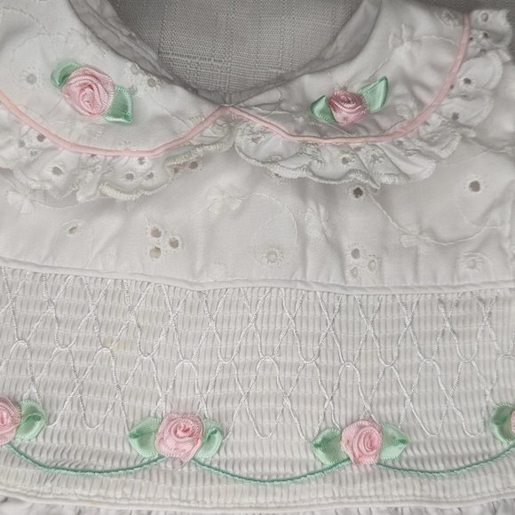 B T Kids White & Pink Embroidered‎ Dress - Picture 5 of 8